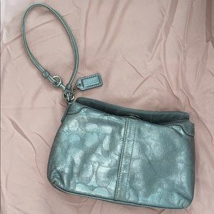 silver coach wristlet